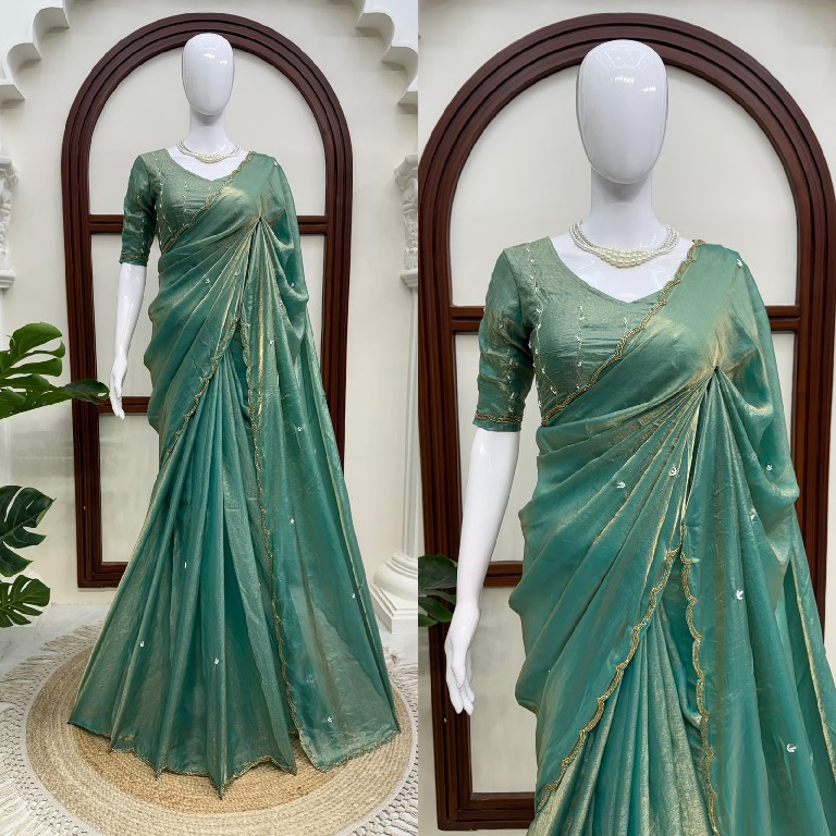 TEXTILEDEAL D.NO KD-648 WHOLESALE FENDY SILK HEAVY HAND WORK DESIGNER SAREES FOR WOMEN SUPPLIER