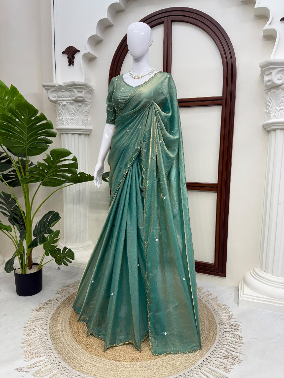TEXTILEDEAL D.NO KD-648 WHOLESALE FENDY SILK HEAVY HAND WORK DESIGNER SAREES FOR WOMEN SUPPLIER