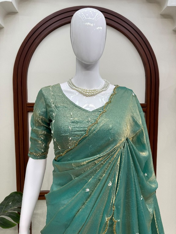 TEXTILEDEAL D.NO KD-648 WHOLESALE FENDY SILK HEAVY HAND WORK DESIGNER SAREES FOR WOMEN SUPPLIER