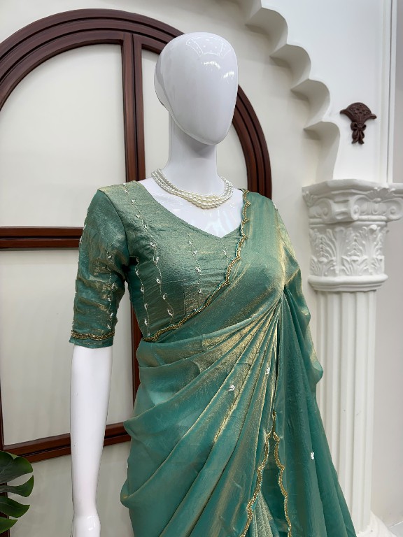 TEXTILEDEAL D.NO KD-648 WHOLESALE FENDY SILK HEAVY HAND WORK DESIGNER SAREES FOR WOMEN SUPPLIER
