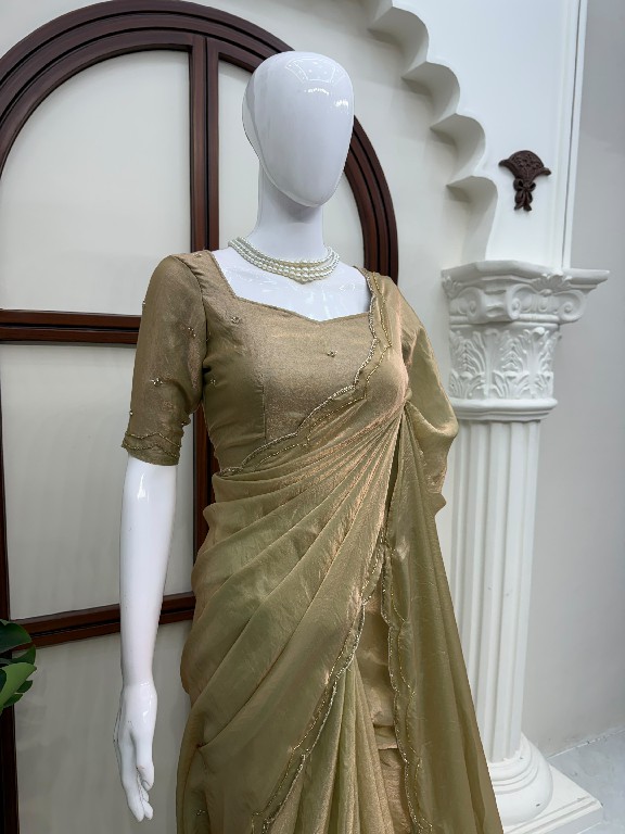 TEXTILEDEAL D.NO KD-648 WHOLESALE FENDY SILK HEAVY HAND WORK DESIGNER SAREES FOR WOMEN SUPPLIER