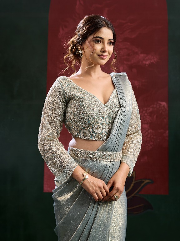 AMOHA D.NO 102449 WHOLESALE IMPORTED SANDWASH BEAD WORK READY TO WEAR PARTY WEAR SAREES FOR WOMEN ONLINE