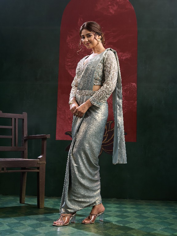 AMOHA D.NO 102449 WHOLESALE IMPORTED SANDWASH BEAD WORK READY TO WEAR PARTY WEAR SAREES FOR WOMEN ONLINE