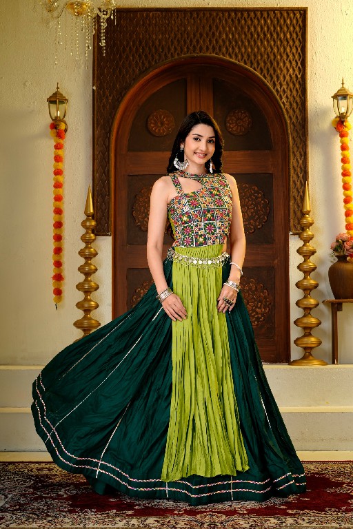TEXTILEDEAL D.NO KD-17 WHOLESALE PURE COTTON FULLY STITCHED MODERN NAVRATRI LEHENGA CHOLI FOR EXPORT