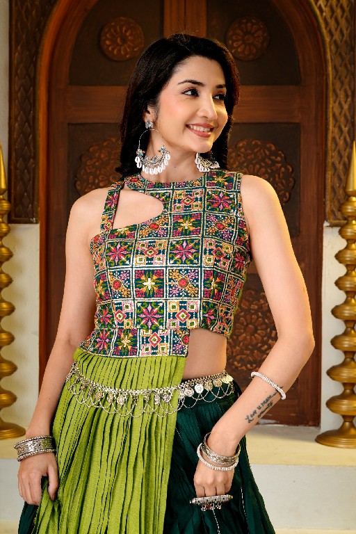 TEXTILEDEAL D.NO KD-17 WHOLESALE PURE COTTON FULLY STITCHED MODERN NAVRATRI LEHENGA CHOLI FOR EXPORT