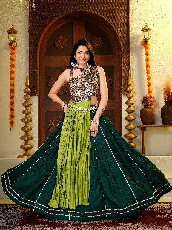 TEXTILEDEAL D.NO KD-17 WHOLESALE PURE COTTON FULLY STITCHED MODERN NAVRATRI LEHENGA CHOLI FOR EXPORT