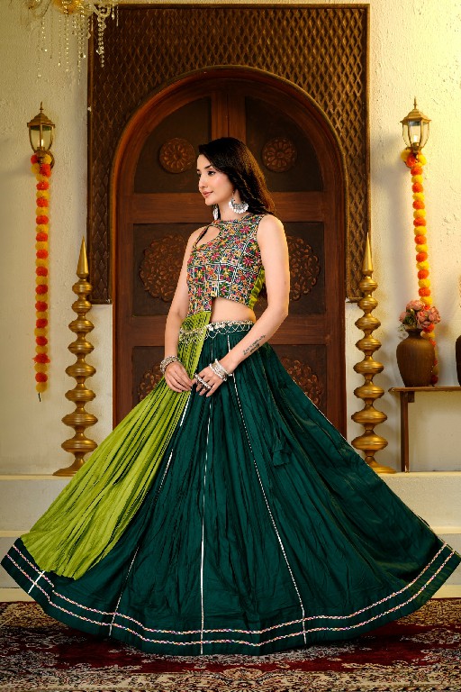 TEXTILEDEAL D.NO KD-17 WHOLESALE PURE COTTON FULLY STITCHED MODERN NAVRATRI LEHENGA CHOLI FOR EXPORT