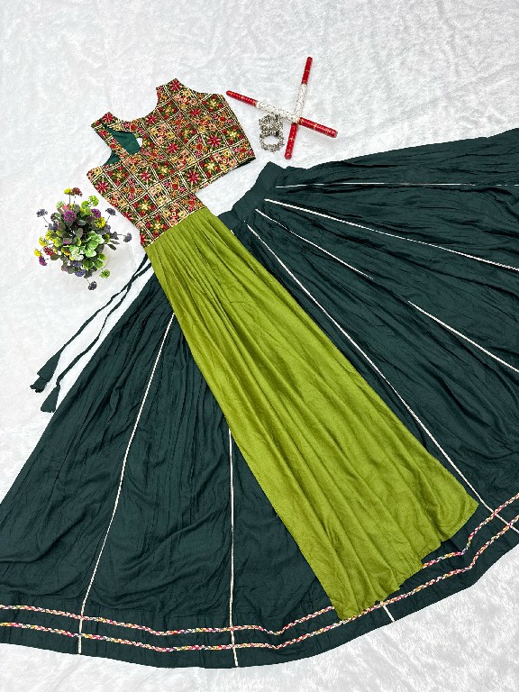TEXTILEDEAL D.NO KD-17 WHOLESALE PURE COTTON FULLY STITCHED MODERN NAVRATRI LEHENGA CHOLI FOR EXPORT