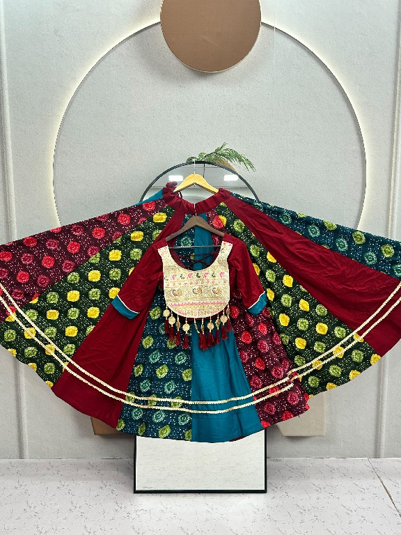 SHREE RAM CREATION D.NO 199 WHOLESALE READYMADE PURE COTTON NAVRATRI SPECIAL LEHENGA CHOLI FOR EXPORT