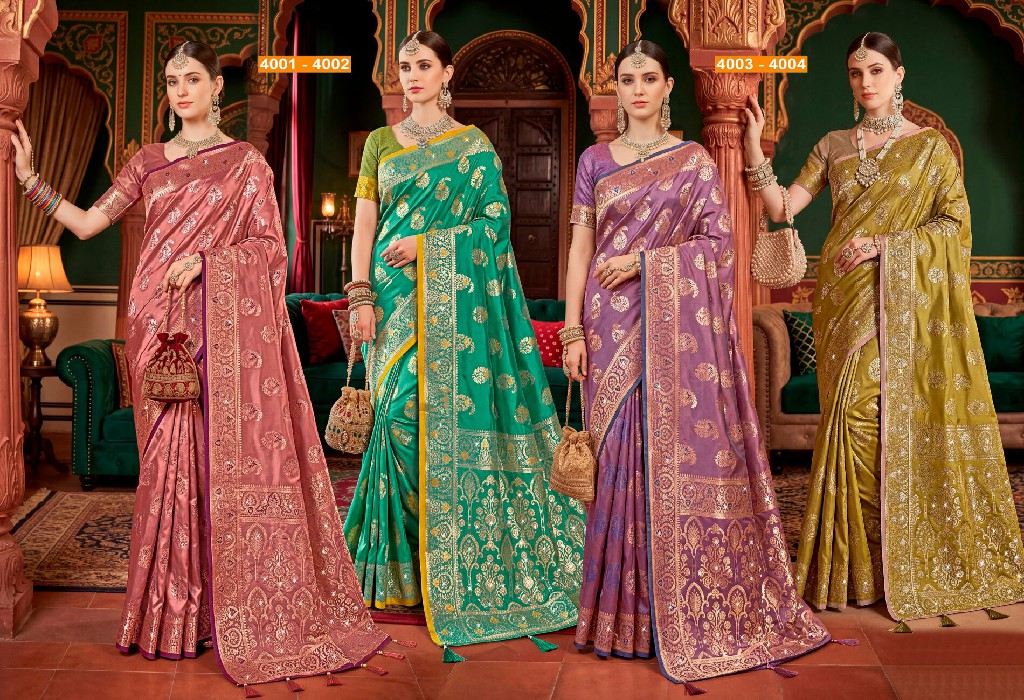 SAROJ UMANG SATIN SAROSKI VOL 4 WHOLESALE PURE SATIN SILK OCCASION WEAR INDIAN SAREES FOR WOMEN ONLINE