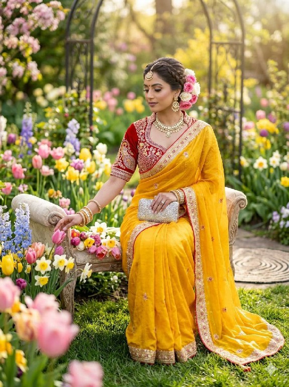 TEXTILEDEAL PRESENT SABYASACHI INSPIRED SPACE SILK BEAUTIFUL SAREES FOR WOMEN EXPORTER