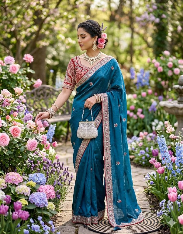 TEXTILEDEAL PRESENT SABYASACHI INSPIRED SPACE SILK BEAUTIFUL SAREES FOR WOMEN EXPORTER