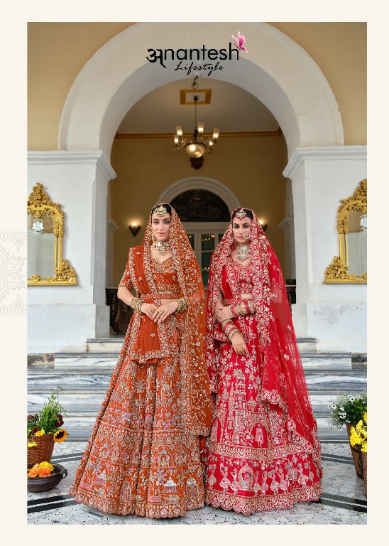 ANANTESH LIFESTYLE WEDDING BRIDE VOL 4 WHOLESALE READYMADE PREMIUM SILK WITH WORK BRIDAL WEAR LEHENGA CHOLI FOR EXPORT
