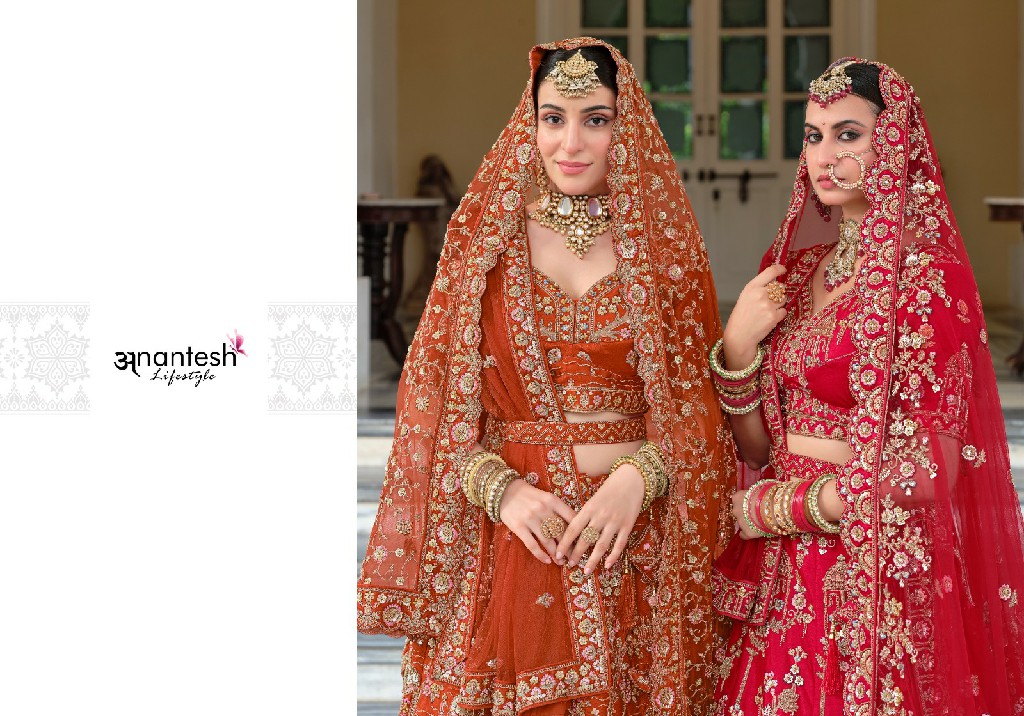 ANANTESH LIFESTYLE WEDDING BRIDE VOL 4 WHOLESALE READYMADE PREMIUM SILK WITH WORK BRIDAL WEAR LEHENGA CHOLI FOR EXPORT