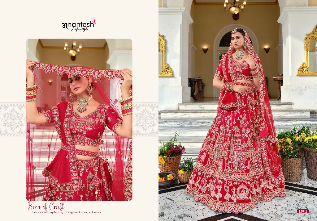 ANANTESH LIFESTYLE WEDDING BRIDE VOL 4 WHOLESALE READYMADE PREMIUM SILK WITH WORK BRIDAL WEAR LEHENGA CHOLI FOR EXPORT