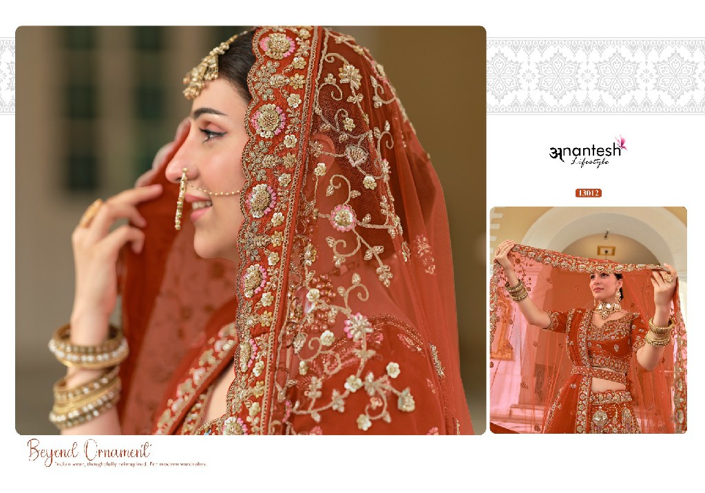 ANANTESH LIFESTYLE WEDDING BRIDE VOL 4 WHOLESALE READYMADE PREMIUM SILK WITH WORK BRIDAL WEAR LEHENGA CHOLI FOR EXPORT