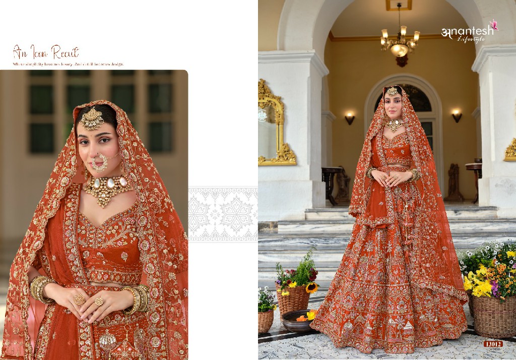 ANANTESH LIFESTYLE WEDDING BRIDE VOL 4 WHOLESALE READYMADE PREMIUM SILK WITH WORK BRIDAL WEAR LEHENGA CHOLI FOR EXPORT