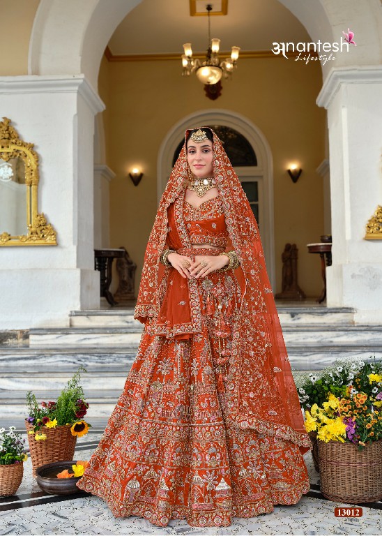 ANANTESH LIFESTYLE WEDDING BRIDE VOL 4 WHOLESALE READYMADE PREMIUM SILK WITH WORK BRIDAL WEAR LEHENGA CHOLI FOR EXPORT