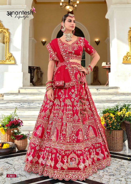 ANANTESH LIFESTYLE WEDDING BRIDE VOL 4 WHOLESALE READYMADE PREMIUM SILK WITH WORK BRIDAL WEAR LEHENGA CHOLI FOR EXPORT