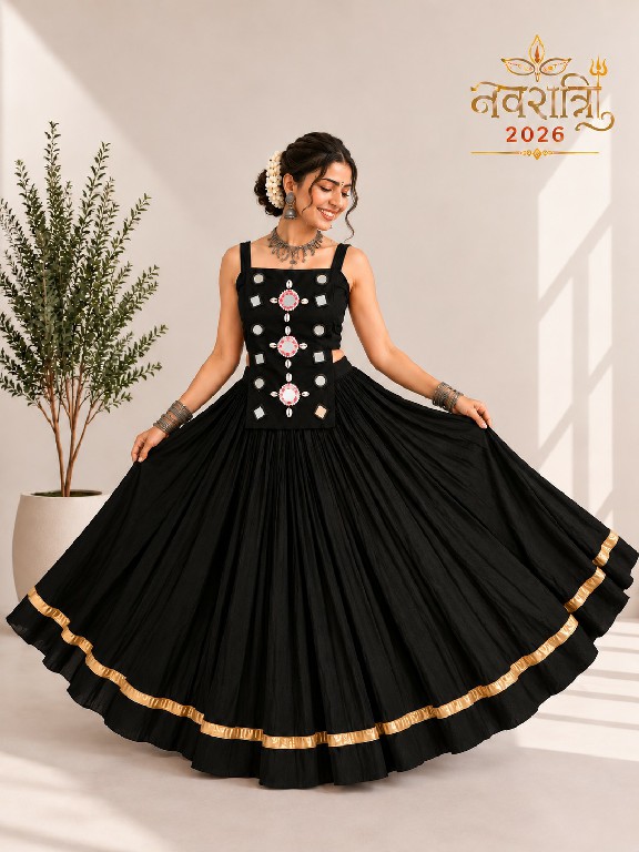 TEXTILEDEAL D.NO SKU-7106 WHOLESALE READYMADE ROMAN SILK BEAUTIFUL FLARED NAVRATRI CHANIYA CHOLI FOR EXPORT
