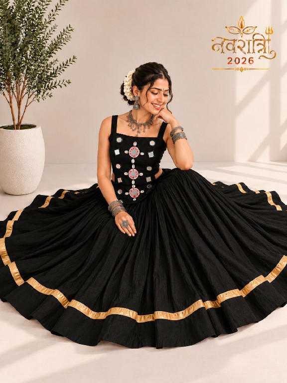 TEXTILEDEAL D.NO SKU-7106 WHOLESALE READYMADE ROMAN SILK BEAUTIFUL FLARED NAVRATRI CHANIYA CHOLI FOR EXPORT
