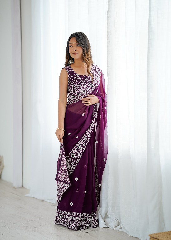 SP SERIES D.NO SP-103 WHOLESALE FAUX GEORGETTE ELEGANT WORK INDIAN SAREES FOR WOMEN EXPORTER