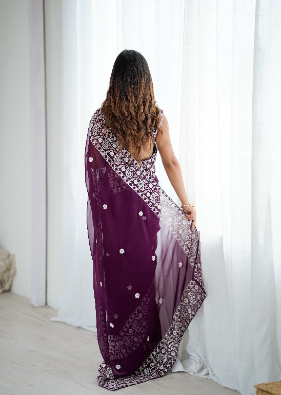 SP SERIES D.NO SP-103 WHOLESALE FAUX GEORGETTE ELEGANT WORK INDIAN SAREES FOR WOMEN EXPORTER