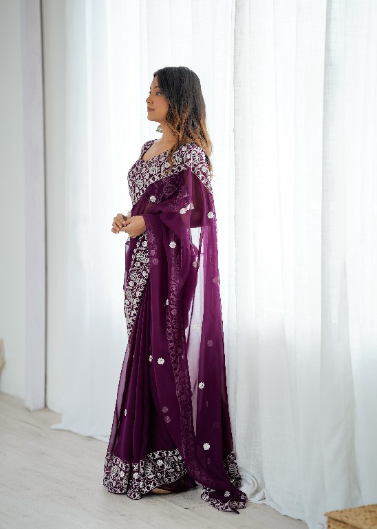 SP SERIES D.NO SP-103 WHOLESALE FAUX GEORGETTE ELEGANT WORK INDIAN SAREES FOR WOMEN EXPORTER
