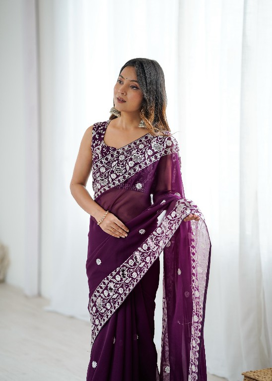 SP SERIES D.NO SP-103 WHOLESALE FAUX GEORGETTE ELEGANT WORK INDIAN SAREES FOR WOMEN EXPORTER