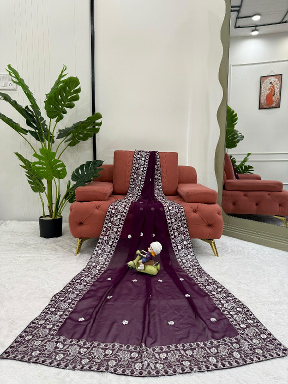 SP SERIES D.NO SP-103 WHOLESALE FAUX GEORGETTE ELEGANT WORK INDIAN SAREES FOR WOMEN EXPORTER