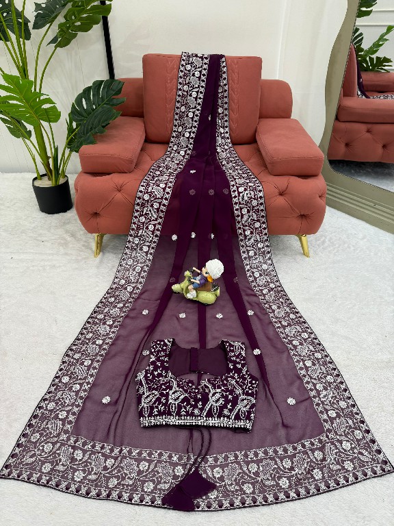 SP SERIES D.NO SP-103 WHOLESALE FAUX GEORGETTE ELEGANT WORK INDIAN SAREES FOR WOMEN EXPORTER