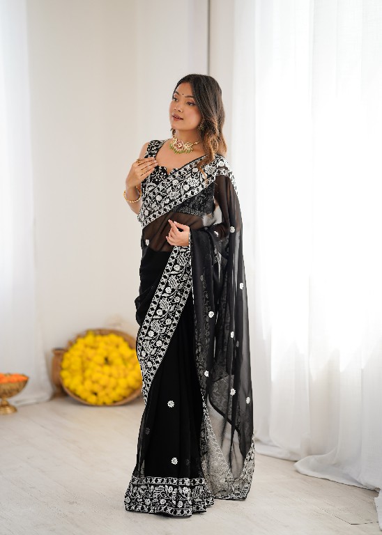SP SERIES D.NO SP-103 WHOLESALE FAUX GEORGETTE ELEGANT WORK INDIAN SAREES FOR WOMEN EXPORTER