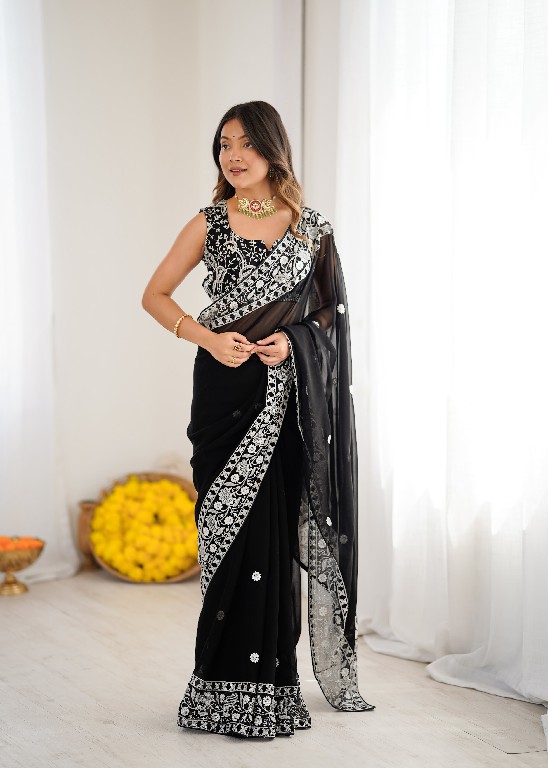 SP SERIES D.NO SP-103 WHOLESALE FAUX GEORGETTE ELEGANT WORK INDIAN SAREES FOR WOMEN EXPORTER