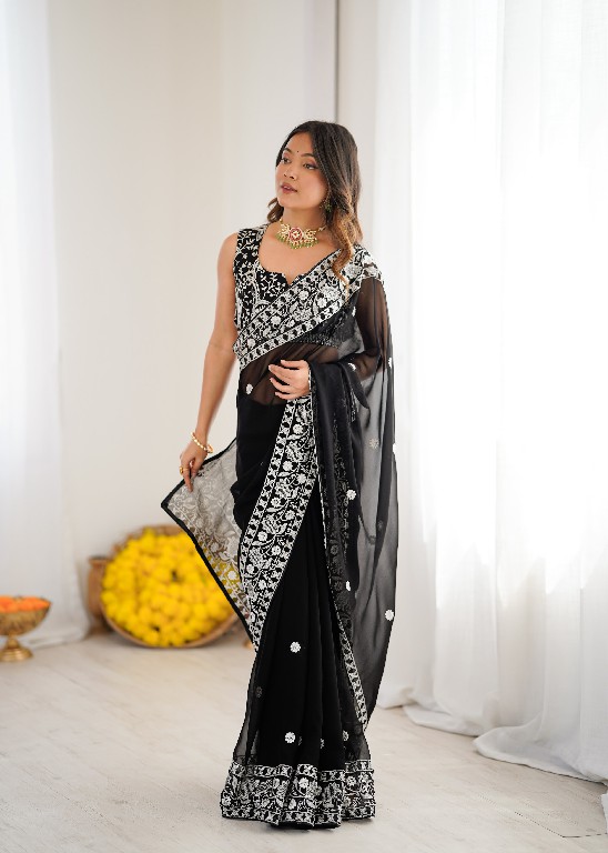 SP SERIES D.NO SP-103 WHOLESALE FAUX GEORGETTE ELEGANT WORK INDIAN SAREES FOR WOMEN EXPORTER