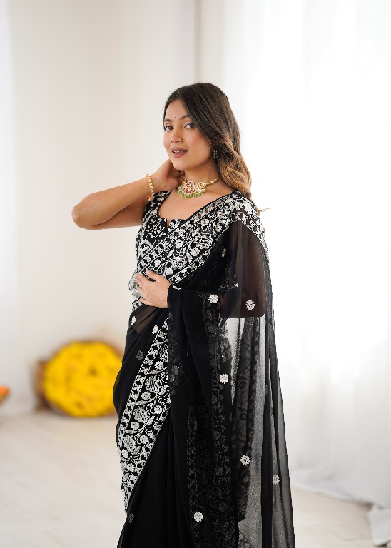 SP SERIES D.NO SP-103 WHOLESALE FAUX GEORGETTE ELEGANT WORK INDIAN SAREES FOR WOMEN EXPORTER