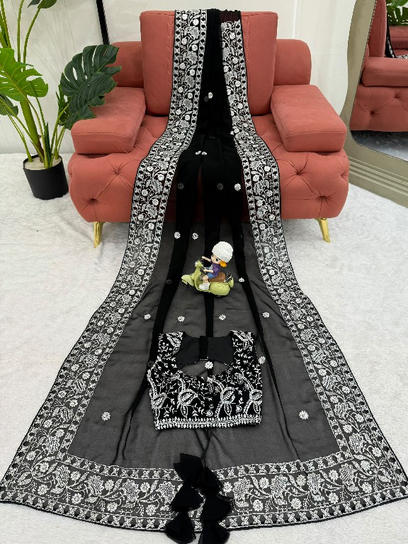 SP SERIES D.NO SP-103 WHOLESALE FAUX GEORGETTE ELEGANT WORK INDIAN SAREES FOR WOMEN EXPORTER