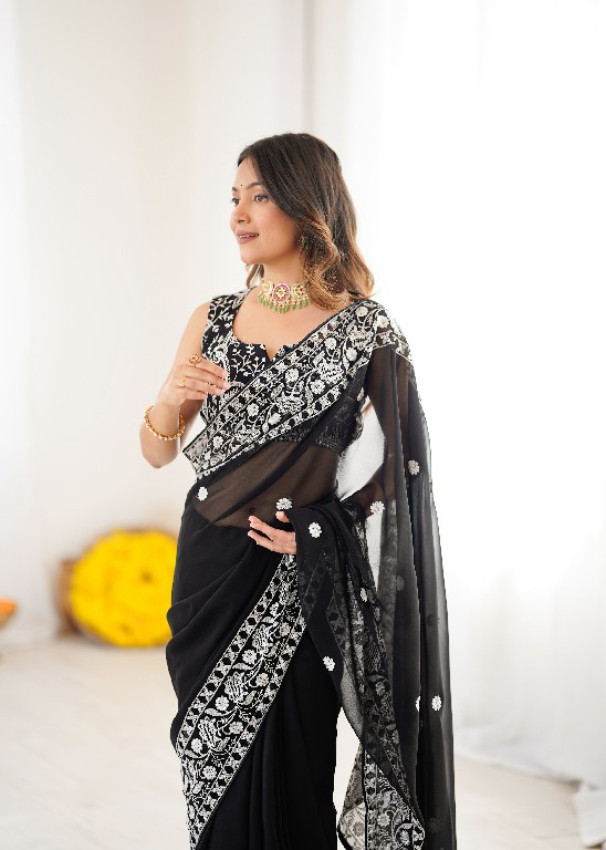 SP SERIES D.NO SP-103 WHOLESALE FAUX GEORGETTE ELEGANT WORK INDIAN SAREES FOR WOMEN EXPORTER