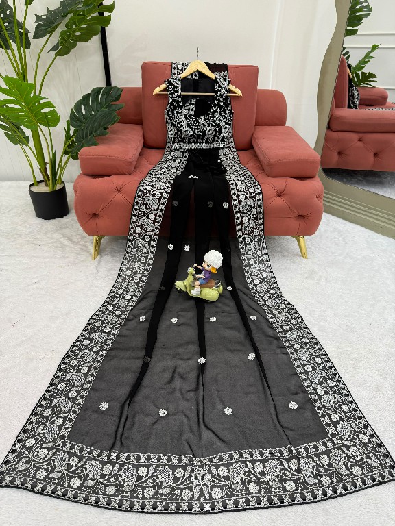 SP SERIES D.NO SP-103 WHOLESALE FAUX GEORGETTE ELEGANT WORK INDIAN SAREES FOR WOMEN EXPORTER