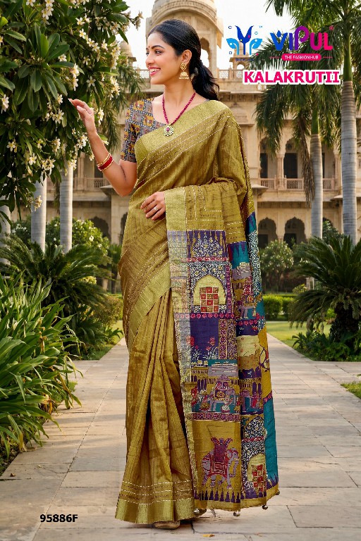 VIPUL KALAKRUTI D.NO 95886 WHOLESALE KATHI SILK ELEGANCE INDIAN SAREES FOR WOMEN SUPPLIER