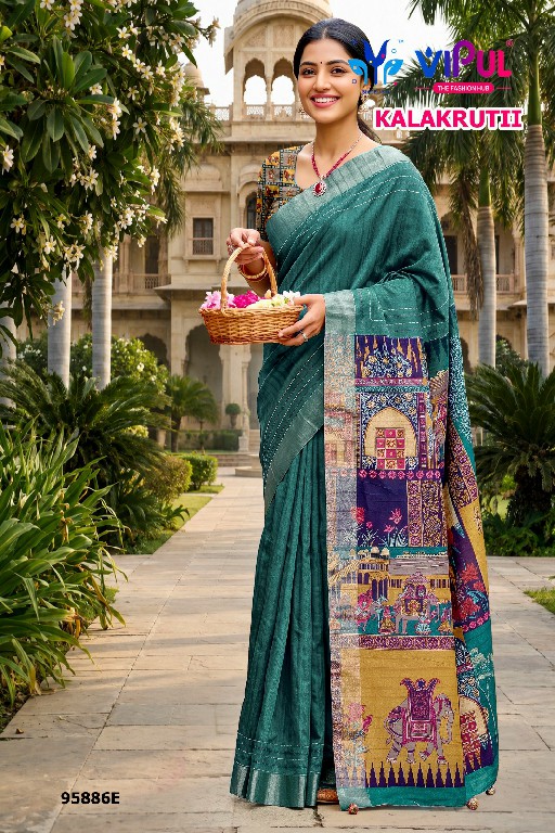 VIPUL KALAKRUTI D.NO 95886 WHOLESALE KATHI SILK ELEGANCE INDIAN SAREES FOR WOMEN SUPPLIER