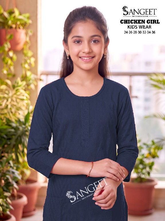 SANGEET CHICKEN GIRL WHOLESALE READYMADE BOMBAY RAYON CHICKEN WORK KURTIS FOR KIDS ONLINE
