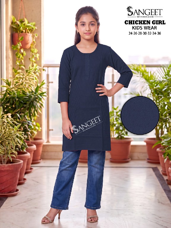 SANGEET CHICKEN GIRL WHOLESALE READYMADE BOMBAY RAYON CHICKEN WORK KURTIS FOR KIDS ONLINE