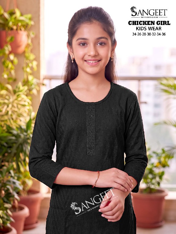 SANGEET CHICKEN GIRL WHOLESALE READYMADE BOMBAY RAYON CHICKEN WORK KURTIS FOR KIDS ONLINE
