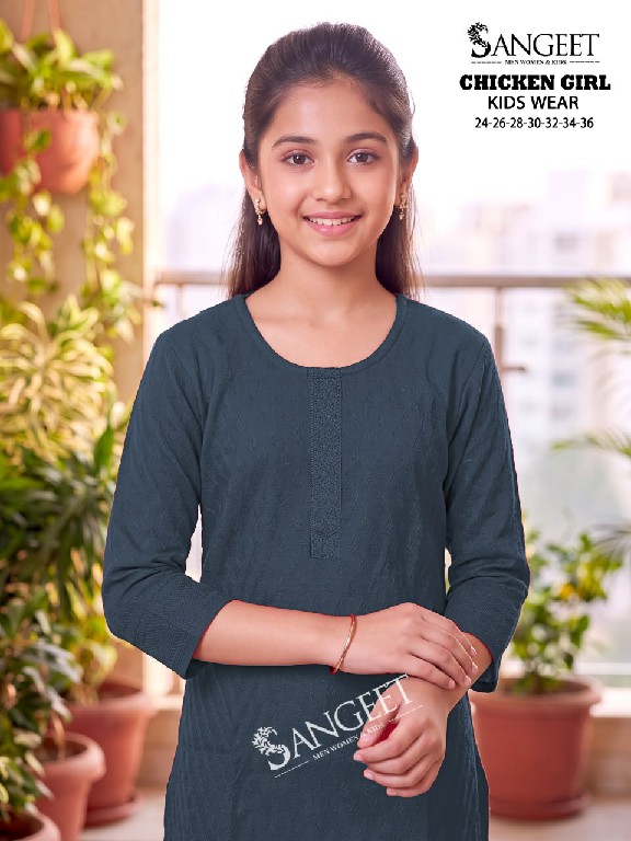 SANGEET CHICKEN GIRL WHOLESALE READYMADE BOMBAY RAYON CHICKEN WORK KURTIS FOR KIDS ONLINE