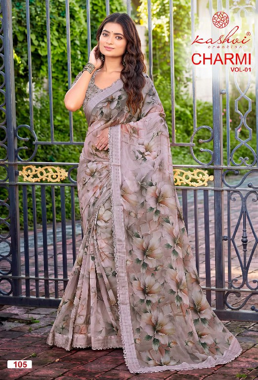 KASHVI CREATION CHARMI VOL 1 WHOLESALE WEIGHTLESS PATTERN DIGITAL WITH WORK FANCY INDIAN SAREES FOR WOMEN ONLINE