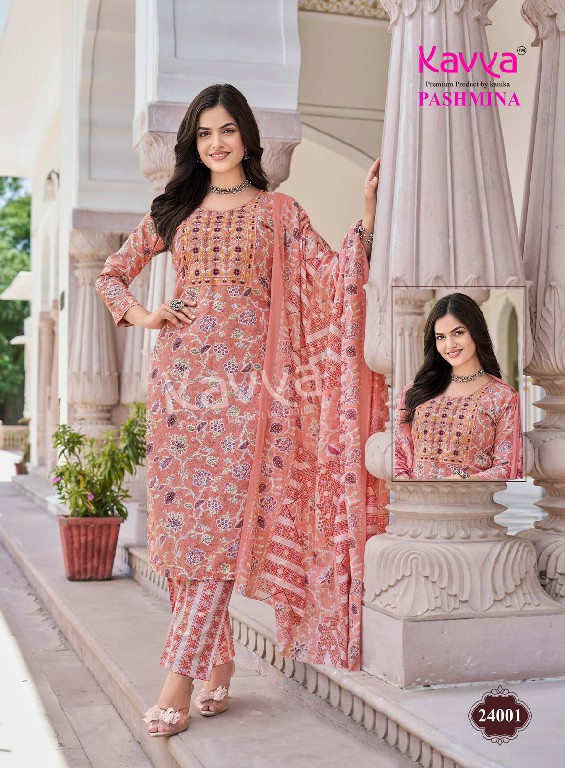 KAVYA PASHMINA VOL 24 WHOLESALE READYMADE MALAYSIAN COTTON UNIQUE DESIGN 3 PCS SUITS EXPORTER