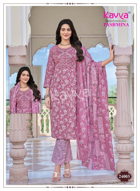 KAVYA PASHMINA VOL 24 WHOLESALE READYMADE MALAYSIAN COTTON UNIQUE DESIGN 3 PCS SUITS EXPORTER