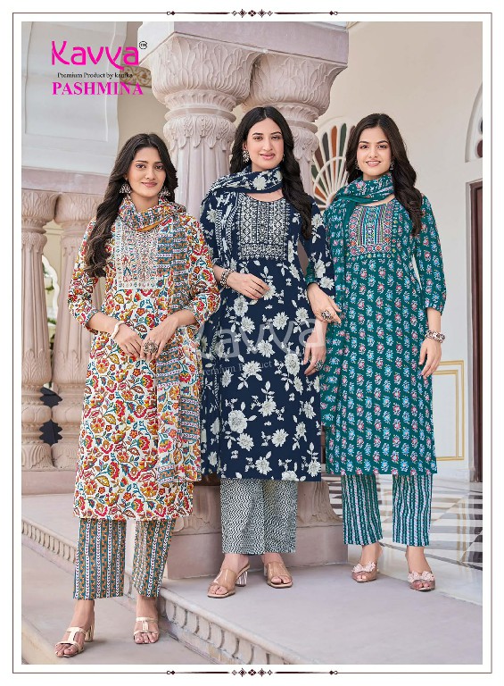 KAVYA PASHMINA VOL 24 WHOLESALE READYMADE MALAYSIAN COTTON UNIQUE DESIGN 3 PCS SUITS EXPORTER