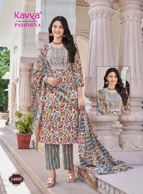 KAVYA PASHMINA VOL 24 WHOLESALE READYMADE MALAYSIAN COTTON UNIQUE DESIGN 3 PCS SUITS EXPORTER