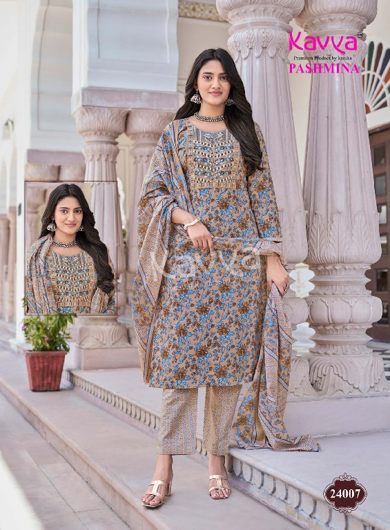 KAVYA PASHMINA VOL 24 WHOLESALE READYMADE MALAYSIAN COTTON UNIQUE DESIGN 3 PCS SUITS EXPORTER